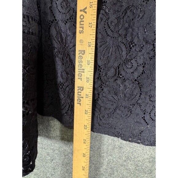 Loft Top Women Small Navy Blue Embroidered Lace Flare Sleeve Romantic Boho - Picture 4 of 7